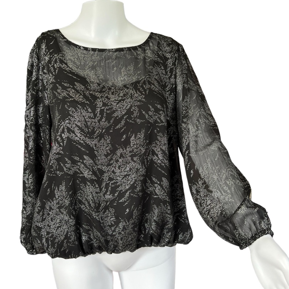 Ann Taylor Factory - Womens Sheer Longsleeve Built-in Tank Sz. MP